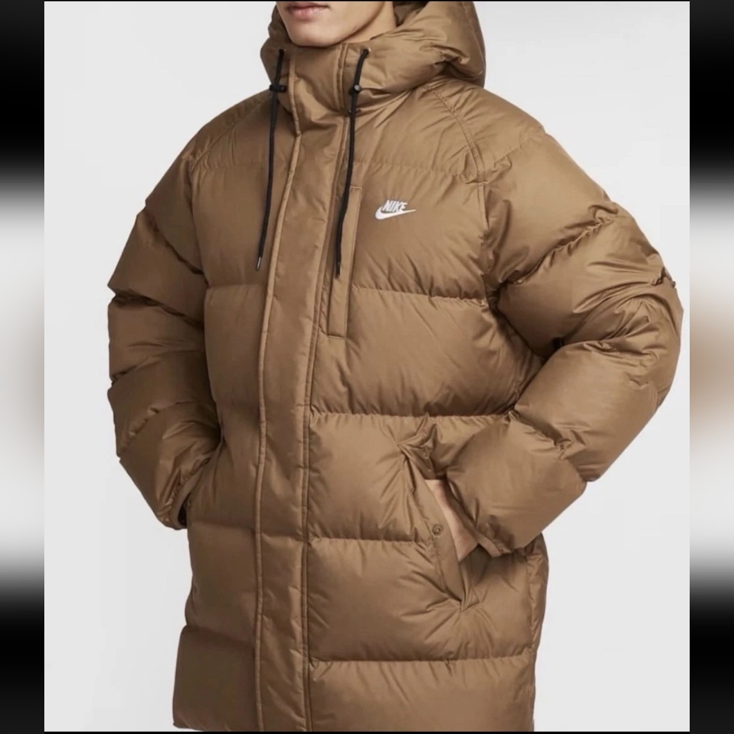 Brand New Nike Puffer Parka Jacket With Hoodi Down Fill Size Men's M Ib2973 235